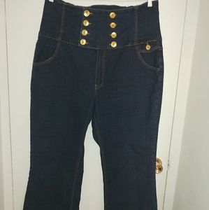 Plus size high waisted wide leg jeans